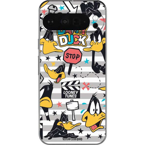 Looney Tunes Daffy Duck Striped Patches Pixel 9 Pro XL Skin